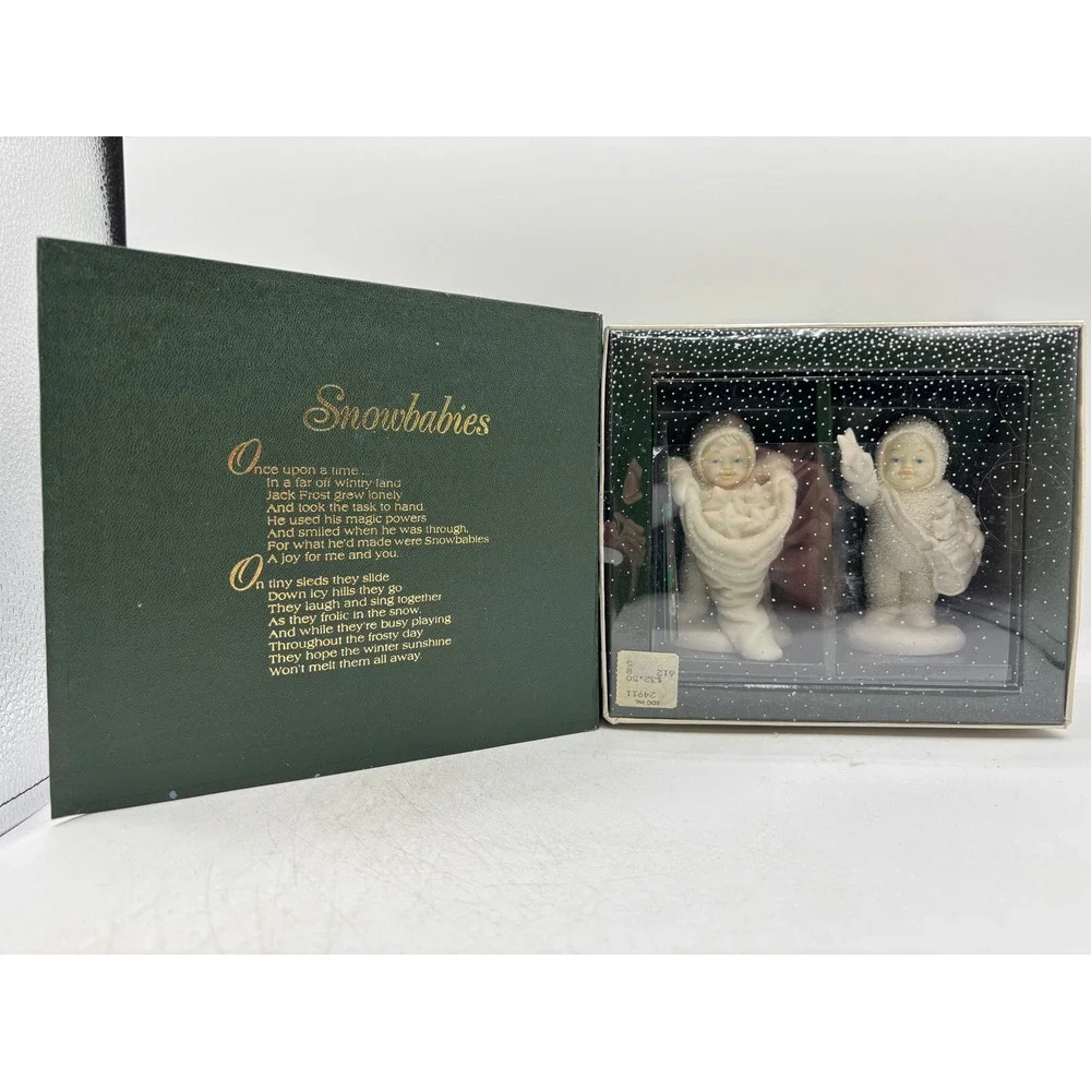 Dept 56 1996 Winter Tales of the Snowbabies With Hugs & Kisses Set of 2 68813